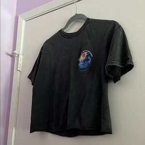 Brandy Melville Black Graphic Crop Tee